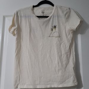 Off white Tee with metallic gold and black palms